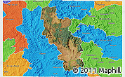 Satellite 3D Map of Kilcoy, political outside