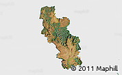 Satellite 3D Map of Kilcoy, single color outside