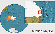 Satellite Location Map of Kilcoy, highlighted parent region