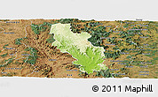 Physical Panoramic Map of Kilcoy, satellite outside