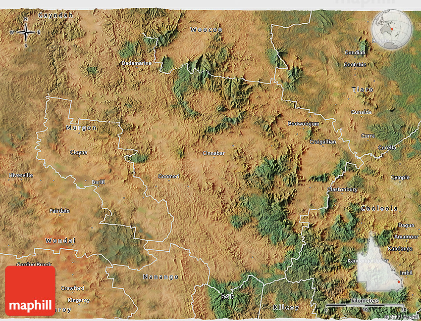 Satellite 3D Map of Kilkivan