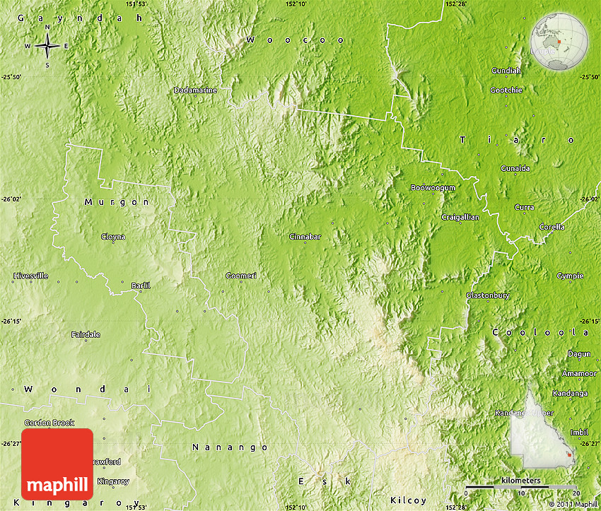 Physical Map of Kilkivan