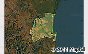 Satellite Map of Noosa, darken