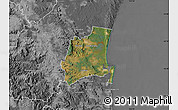 Satellite Map of Noosa, desaturated
