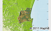 Satellite Map of Noosa, physical outside