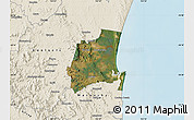 Satellite Map of Noosa, shaded relief outside