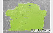 Physical 3D Map of Paroo, desaturated