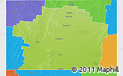 Physical 3D Map of Paroo, political outside
