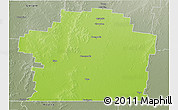 Physical 3D Map of Paroo, semi-desaturated