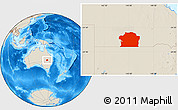 Shaded Relief Location Map of Paroo