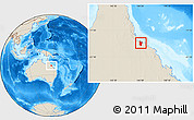 Shaded Relief Location Map of Townsville