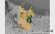 Satellite Map of Townsville, desaturated