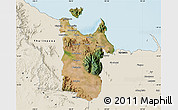 Satellite Map of Townsville, shaded relief outside