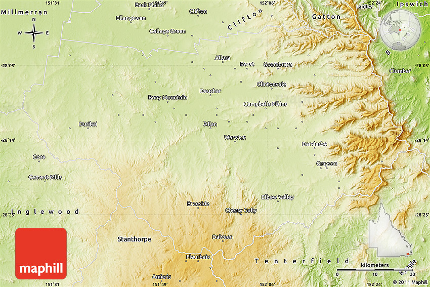 Physical Map of Warwick