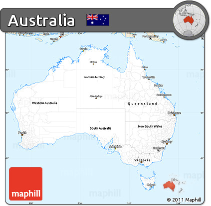 Classic Style Simple Map of Australia