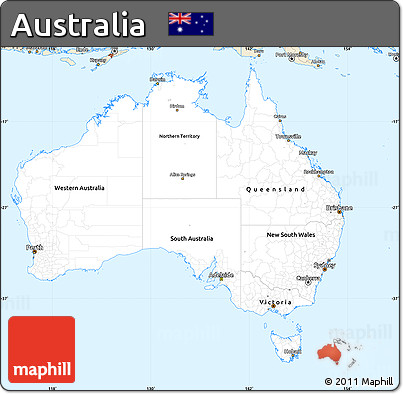 Classic Style Simple Map of Australia