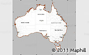 Gray Simple Map of Australia, cropped outside