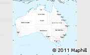 Gray Simple Map of Australia, single color outside