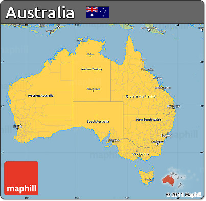 Savanna Style Simple Map of Australia