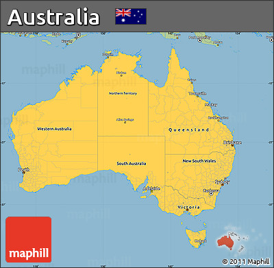 Savanna Style Simple Map of Australia