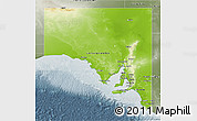 Physical 3D Map of South Australia, semi-desaturated