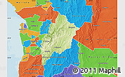 Physical Map of Adelaide Hills, political outside
