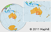 Political Location Map of Flinders Ranges, within the entire country
