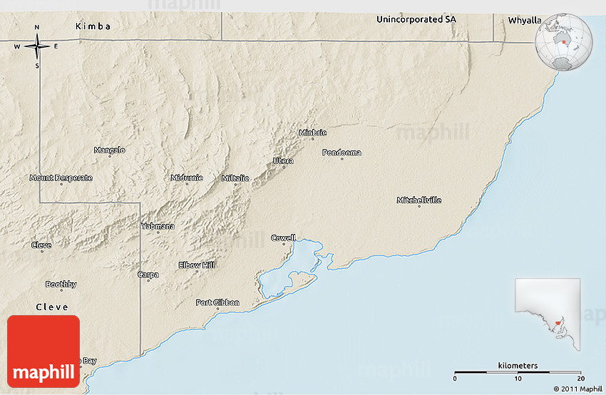 Shaded Relief 3D Map of Franklin Harbor