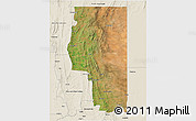 Satellite 3D Map of Goyder, shaded relief outside