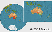 Satellite Location Map of Goyder, within the entire country
