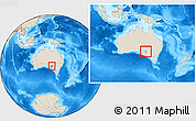 Shaded Relief Location Map of Goyder, within the entire country