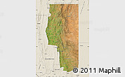 Satellite Map of Goyder, shaded relief outside