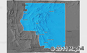 Political Panoramic Map of Goyder, darken, desaturated