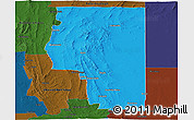 Political Panoramic Map of Goyder, darken