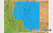 Political Panoramic Map of Goyder, satellite outside