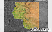 Satellite Panoramic Map of Goyder, darken, desaturated