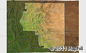 Satellite Panoramic Map of Goyder, darken