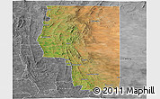 Satellite Panoramic Map of Goyder, desaturated