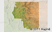 Satellite Panoramic Map of Goyder, lighten