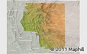 Satellite Panoramic Map of Goyder, lighten, semi-desaturated