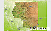 Satellite Panoramic Map of Goyder, physical outside