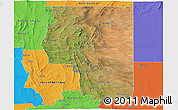 Satellite Panoramic Map of Goyder, political outside