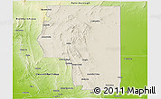 Shaded Relief Panoramic Map of Goyder, physical outside