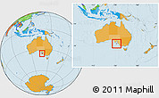Political Location Map of Kangaroo Island, within the entire country