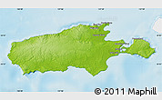 Physical Map of Kangaroo Island, single color outside