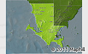 Physical 3D Map of Lower Eyre Peninsula, darken