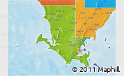 Physical 3D Map of Lower Eyre Peninsula, political outside
