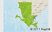 Physical 3D Map of Lower Eyre Peninsula, shaded relief outside
