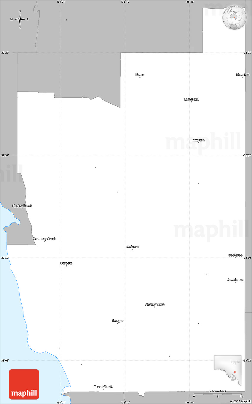 Gray Simple Map of Mount Remarkable