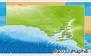 Physical Panoramic Map of South Australia, political shades outside